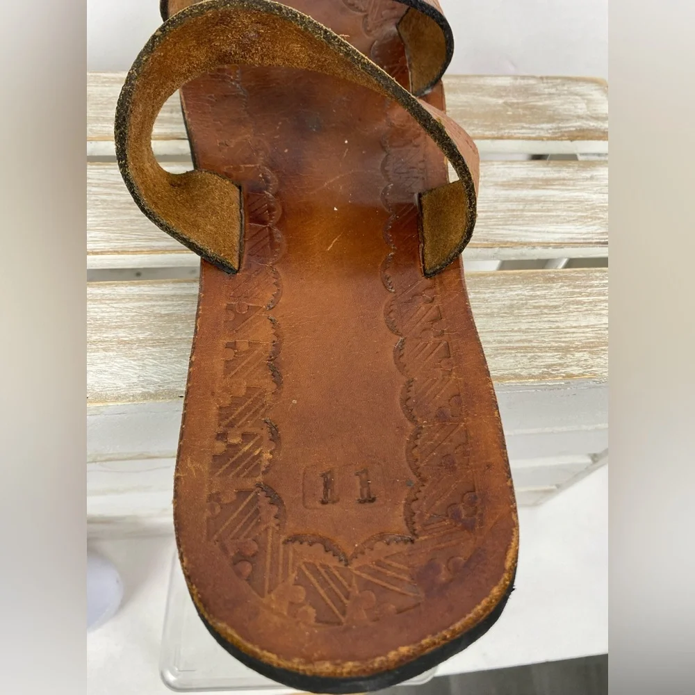 Men’s leather slip on sandals size 11.